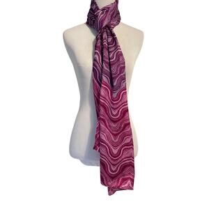 ECHO Purple & Fuchsia Pink Swirly Scarf Womens Rectangle Colorblock Pop of Color